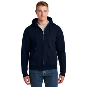CJZS4999M Jerzees Super Sweats Full Zip Hooded Sweatshirt -Black or Navy
