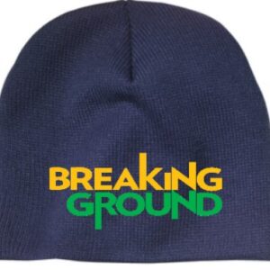 CPAHCP91 Knit Beanie Cap, Navy with Breaking Ground Embroidery